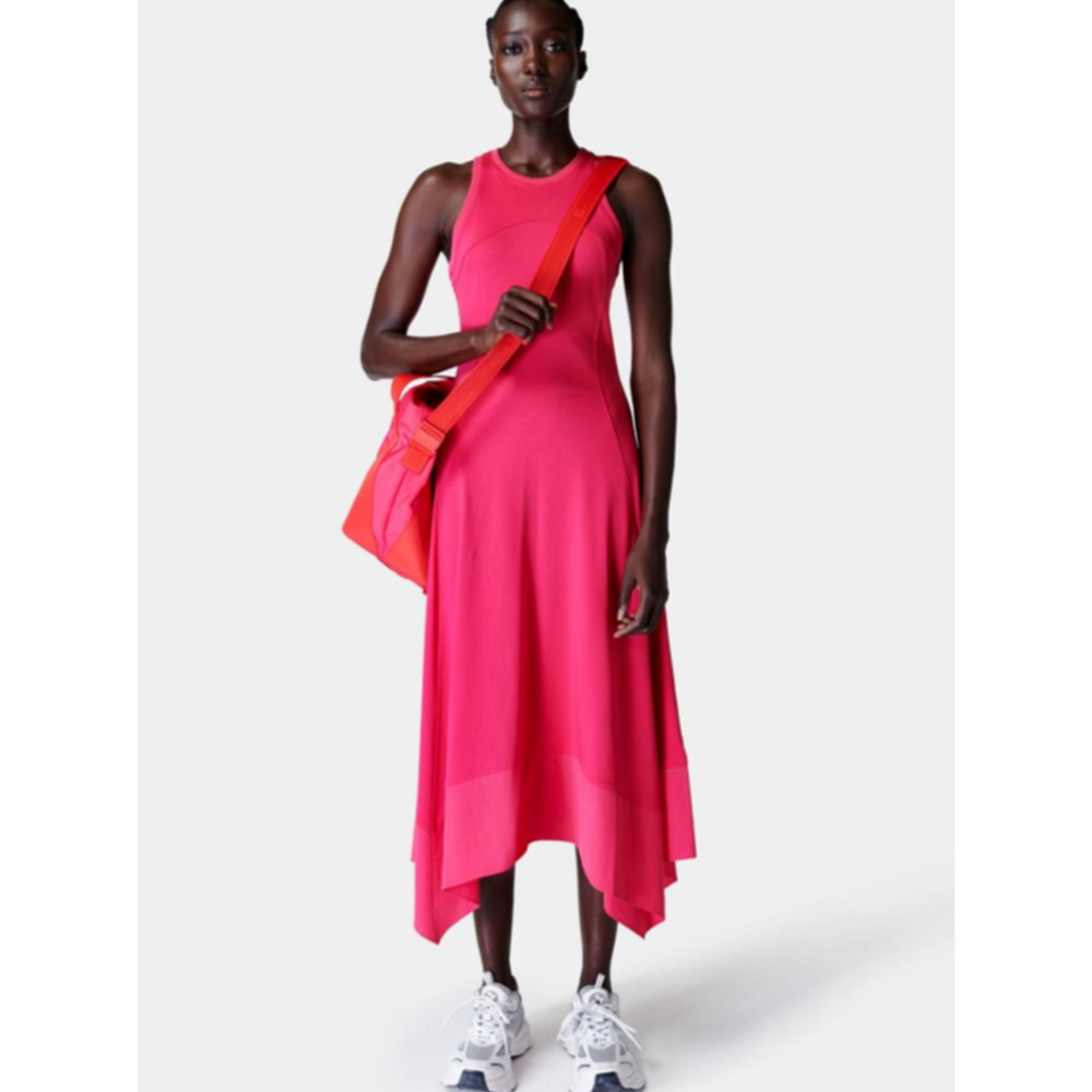 Sweaty Betty Womens Sz 4 Drift Racer Midi Dress Tayberry Pink Activewear Small